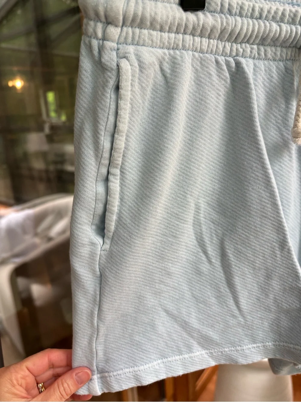 Universal Thread Pale Blue Ribbed Tank & Shorts Matching Set
